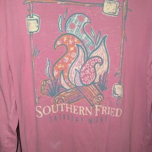 Southern Fried Cotton Pink Long Sleeve Tee